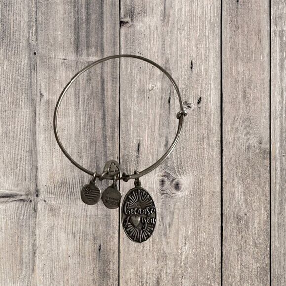 ALEX AND ANI silver because I love you bangle - Picture 1 of 3